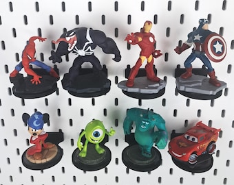 Display Stand for Disney Infinity Figures for IKEA Skadis 3D Printed- Multiple Color Options- Disney Marvel Star Wars Figures
