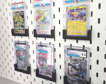 PSA / CGC Graded Trading Card Display Stand Holder for IKEA Skadis- 3D Printed- Multiple Color Options- Pokemon tcg, Magic, Sports Cards