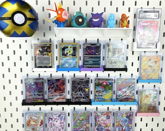 Top Loader Trading Card Display Shelf for IKEA Skadis Pegboard | 3D Printed | Multiple Color Options | Pokemon, TCG,  Magic, Sports Cards