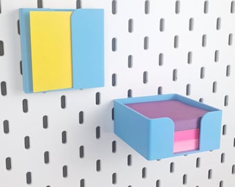 Sticky Note Post-it Holder / Dispenser for IKEA Skadis Pegboard | 3D Printed | Home Office Craft Storage Organization | 20+ Color Options