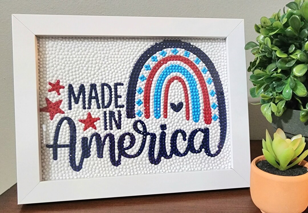 Made in America 4th of July Diamond Painting Art Kit With Frame DIY