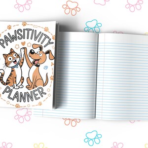 Pawsitivity Planner Composition Notebook for Journaling, Therapy, Self-Care, Anxiety, Mindfulness, Affirmations & Wellness Writing
