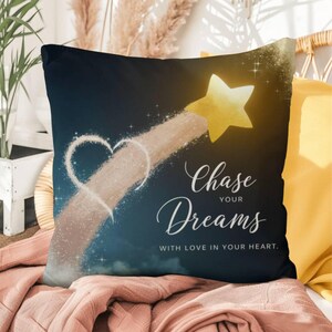Persiga seus sonhos com amor em seu coração: autocuidado com travesseiros internos/externos para relaxamento, atenção plena e bem-estar emocional