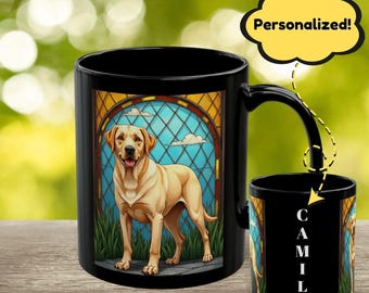 Labrador Retriever (Yellow) Personalized Mug - Custom Dog Coffee Cup Gift for Lab Parents