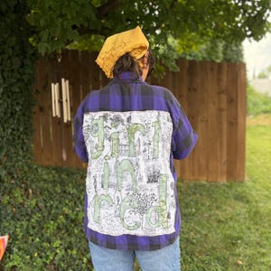 Girl In Red Upcycled Backpatch Flannel