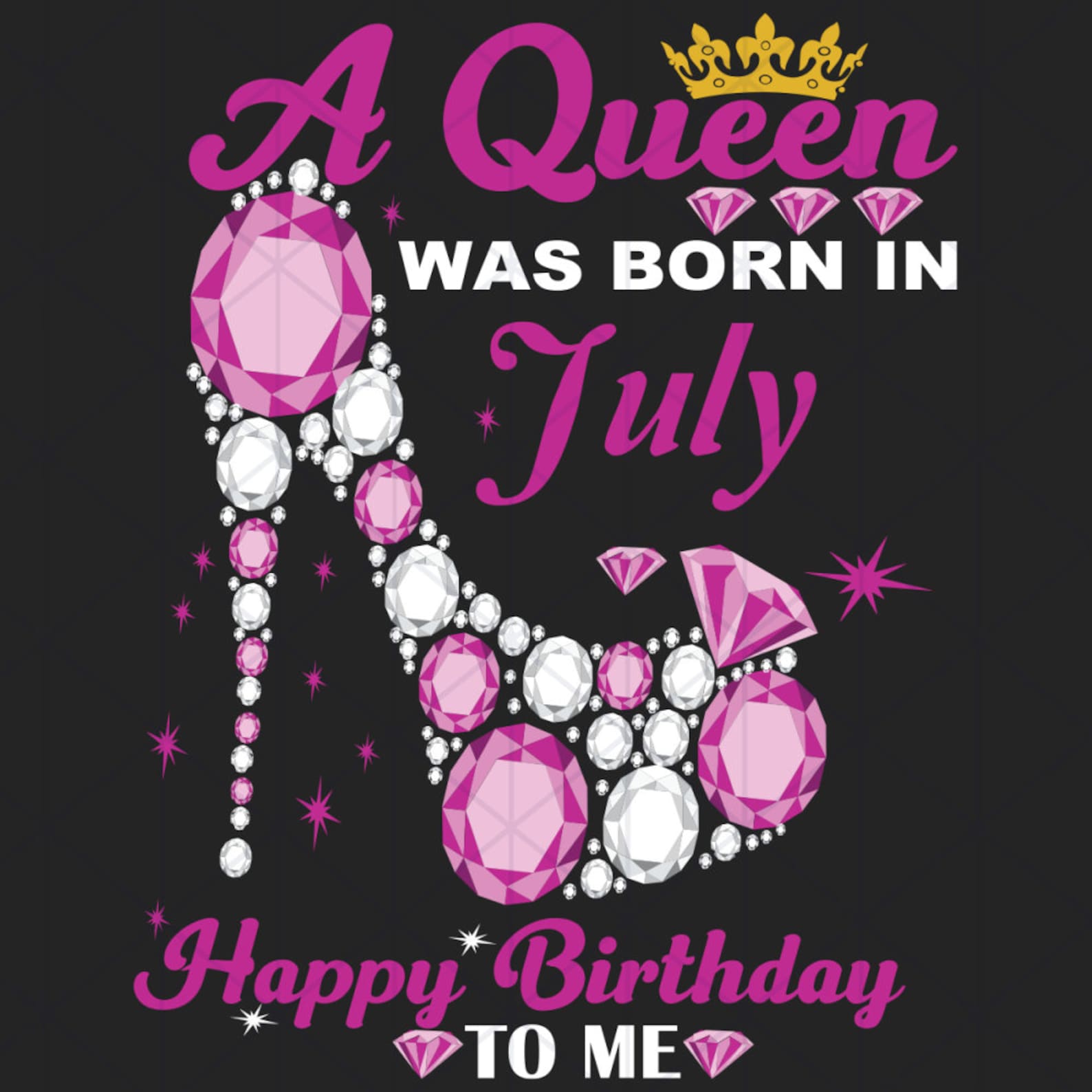 A Queen Was Born In July Svg Birthday Svg Happy Birthday To | Etsy