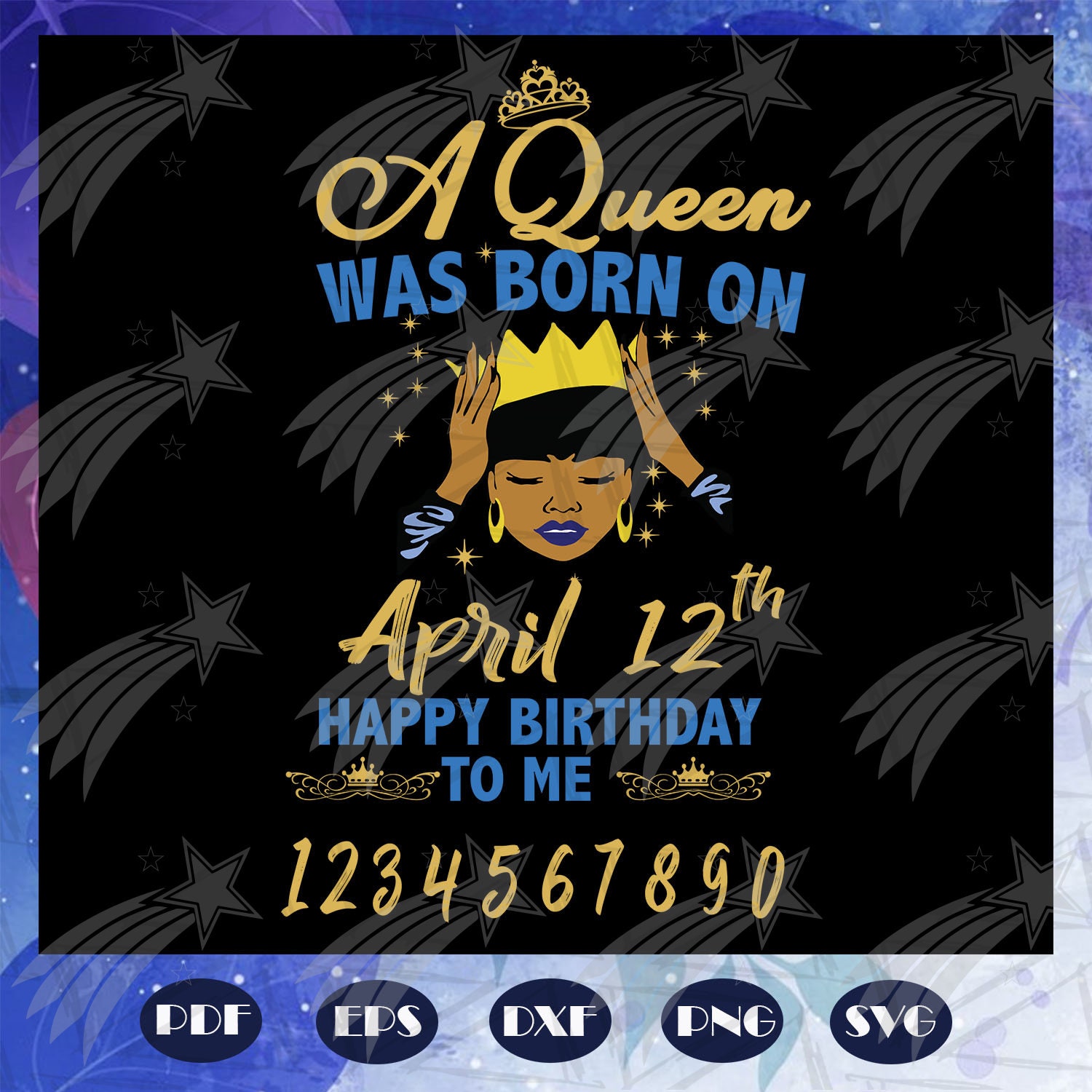 A Queen Was Born On 12th April Happy Birthday To Me Born On Etsy