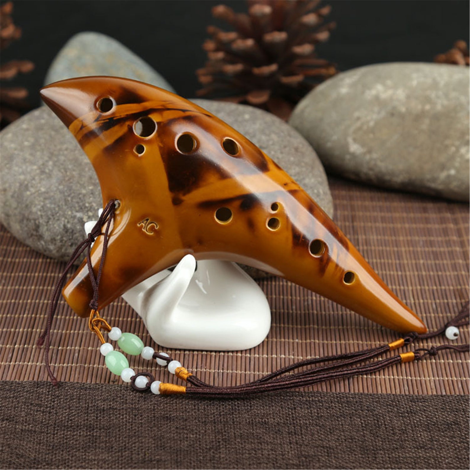 Smoked OcarinaRetro 12 Hole Ceramic Ocarina Chinese Style Etsy