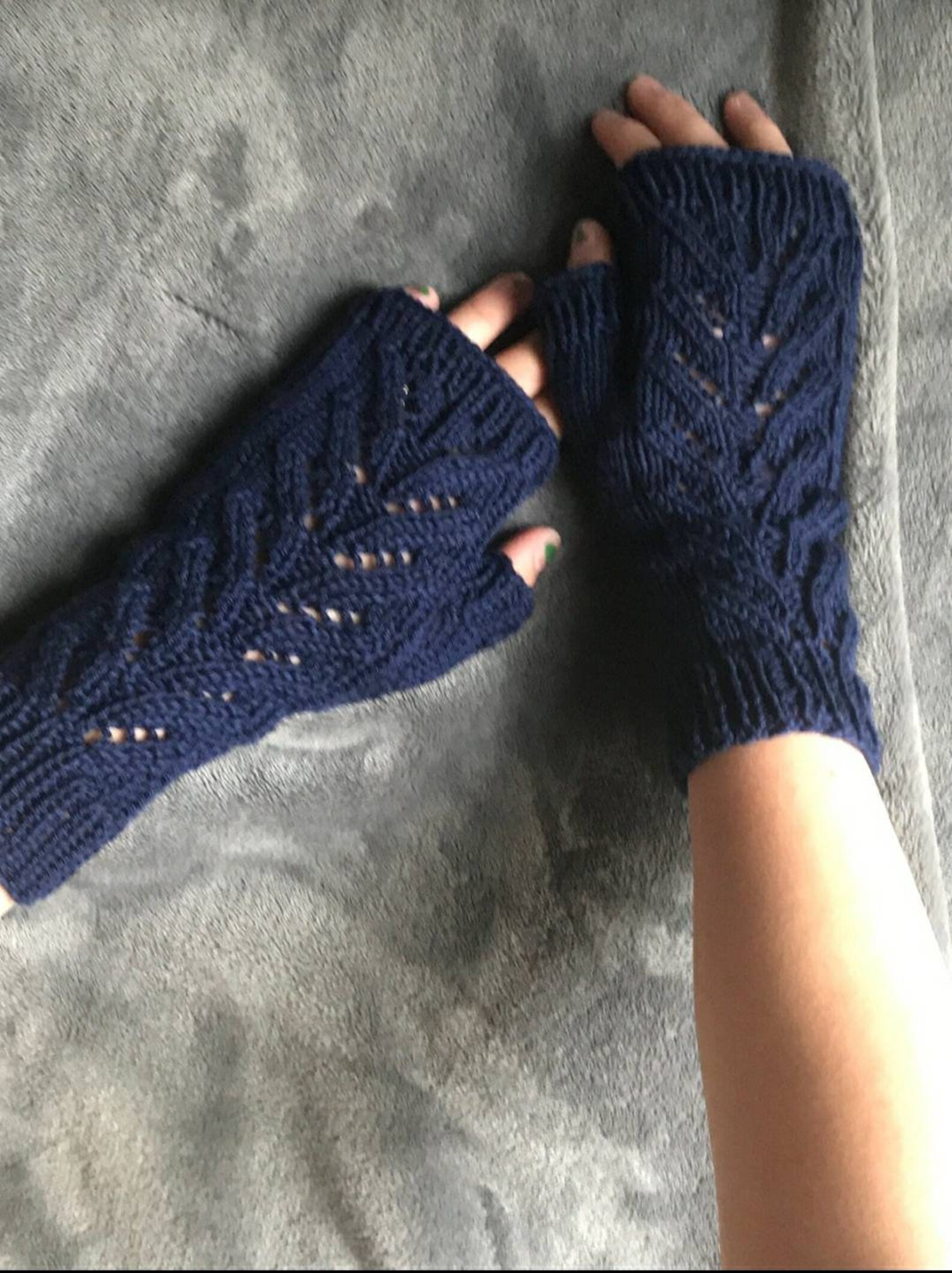 Fingerless Lace Pattern Gloves Etsy