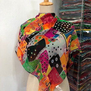 Vintage Silk Scarf, Twill Silk Scarf, Vintage Silk Muffler, Vintage Neck Scarf, Vintage Neck Accessories, Vintage Italian Silk Scarf,