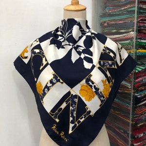 Vintage Nina Ricci Silk Scarf Nina Ricci Silk Shawl Nina Ricci Silk Muffler Vintage Nina Ricci Silk Neck Scarf Nina Ricci Foulards