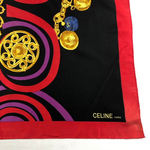 Vintage Celine Silk Scarf Neckerchief Neckwear Mu… - image 3