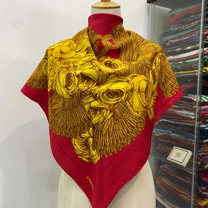 Vintage Chanel Silk Scarf , Chanel Silk Muffler, Vintage Chanel Shawl, Chanel Silk Neckerchief, Vintage Chanel Scarf, Chanel Paris Scarf
