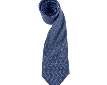 Corbata de seda vintage Hermès París 7902 MA, corbata auténtica Hermès, corbata con estampado floral, corbata con estampado geométrico