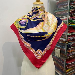 Vintage Salvatore Ferragomo Silk Stole,Salvatore Ferragomo Silk Scarf, Ferragomo Silk Muffler, Salvatore Ferragomo Floral Scarf