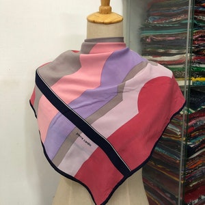 Vintage Pierre Cardin Scarf, Twill Silk Scarf, Vintage Silk Muffler, Vintage Neck Scarf, Vintage Neck Accessories, Vintage Italian Scarf,