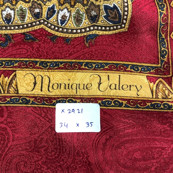 Vintage Monique Valery Silk Scarf, Twill Silk Scarf, Vintage