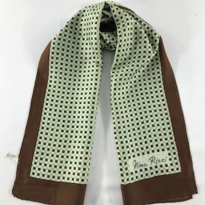 Vintage Nina Ricci Silk Scarf Nina Ricci Silk Shawl Nina Ricci Silk Muffler Vintage Nina Ricci Silk Neck Scarf Nina Ricci Foulards