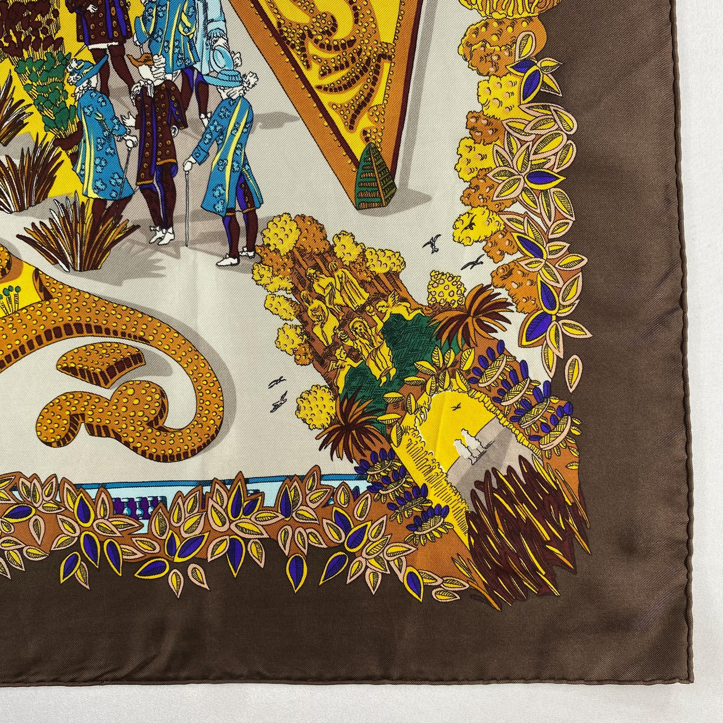 Vintage Hermes Le Paradis Du Roy Silk Scarf Hermes 34x34 Hermes