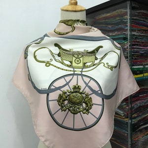 Vintage Hermes Springs Silk Scarf by Philippe LeDoux Hermes 34x34 Hermes Silk Scarf Hermes Springs Scarf Hermes Square Scarf