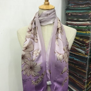 Vintage Guy Laroche Silk Scarf, Guy Laroche Silk Stole, Vintage Guy Laroche Silk Muffler, Guy Laroche Floral Scarf