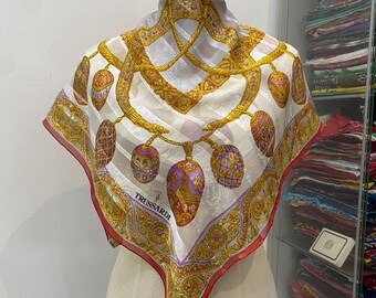 Vintage Trussardi Silk Scarf Trussardi Silk Muffler Vintage Silk Scarf Trussardi Silky Scarf Vintage Paisley Silk Scarf Silk Neckerchief