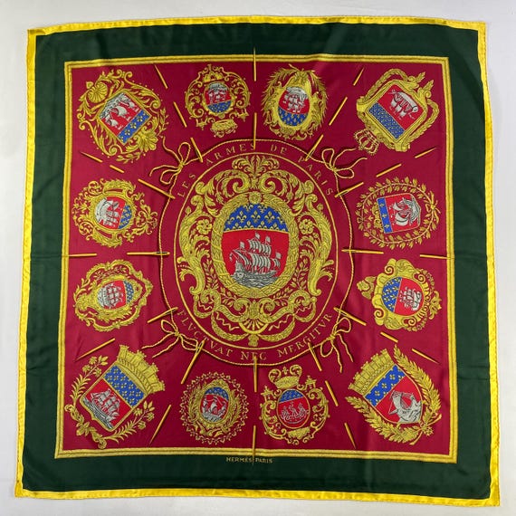 Vintage Hermes Les Armes De Paris Silk Scarf Hermes Silk Scarf