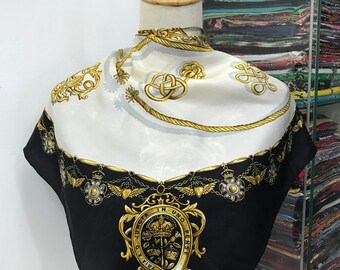 カミエルフォートヘンス SHAWL VINTAGE SILK スカーフ TheFaithfulLamb-Slate_Fog-