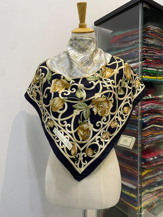 Vintage Christian Dior Silk Scarf Christian Dior Shawl Dior Silk