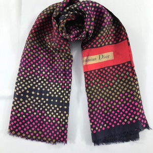 Vintage Christian Dior Silk Scarf Christian Dior Shawl Dior Silk Muffler Christian Dior Silk Head Scarf Vintage Dior Scarf Dior Neck Scarf