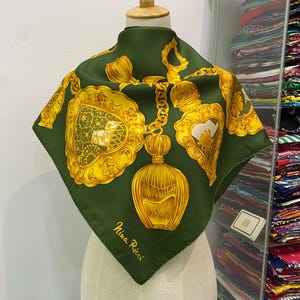 Vintage Nina Ricci Silk Scarf Nina Ricci Silk Shawl Nina Ricci Silk Muffler Vintage Nina Ricci Silk Neck Scarf Nina Ricci Foulards