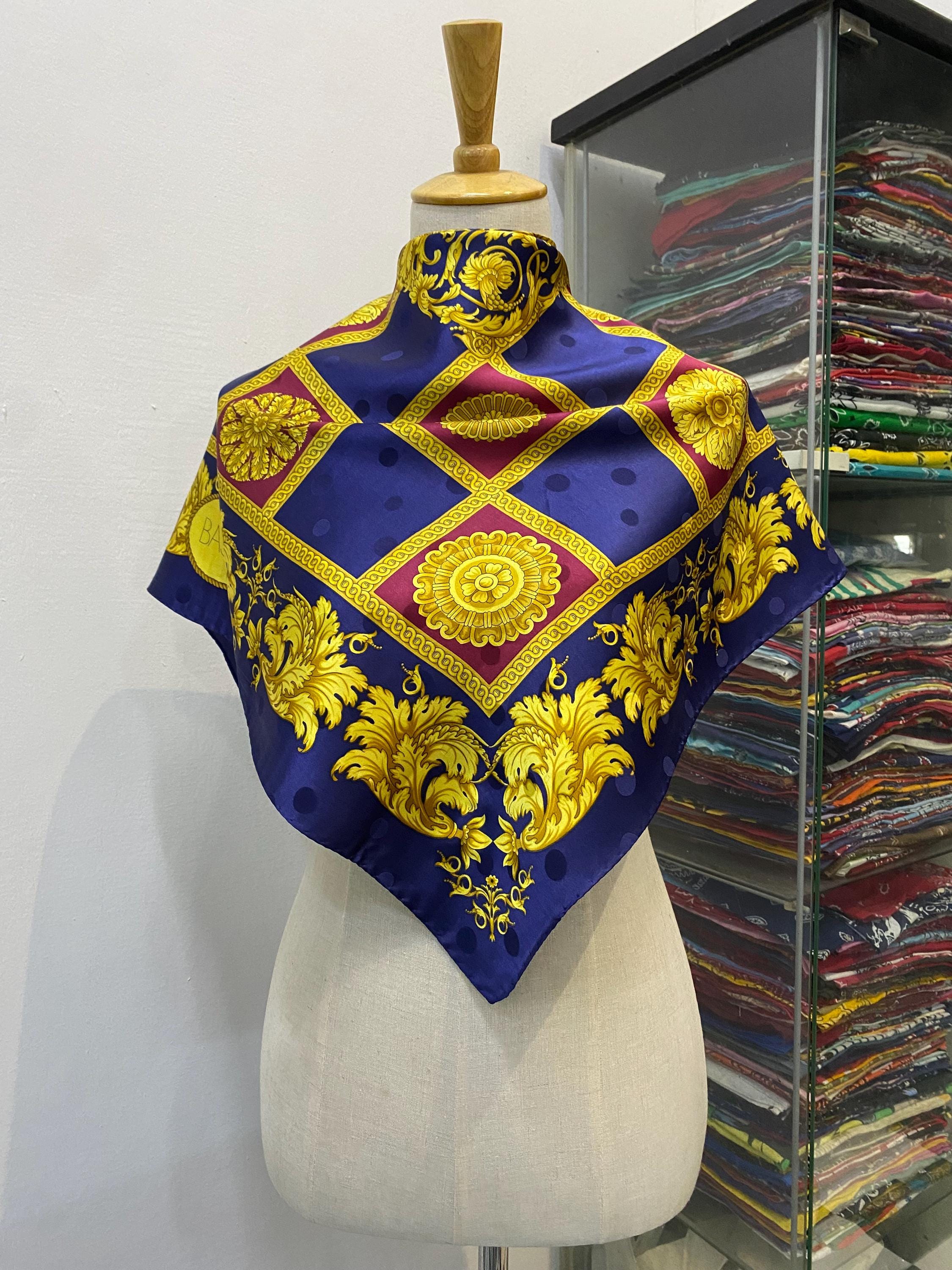 Vintage Basile Silk Scarf, Vintage Silk Neck Scarf, Vintage 80s