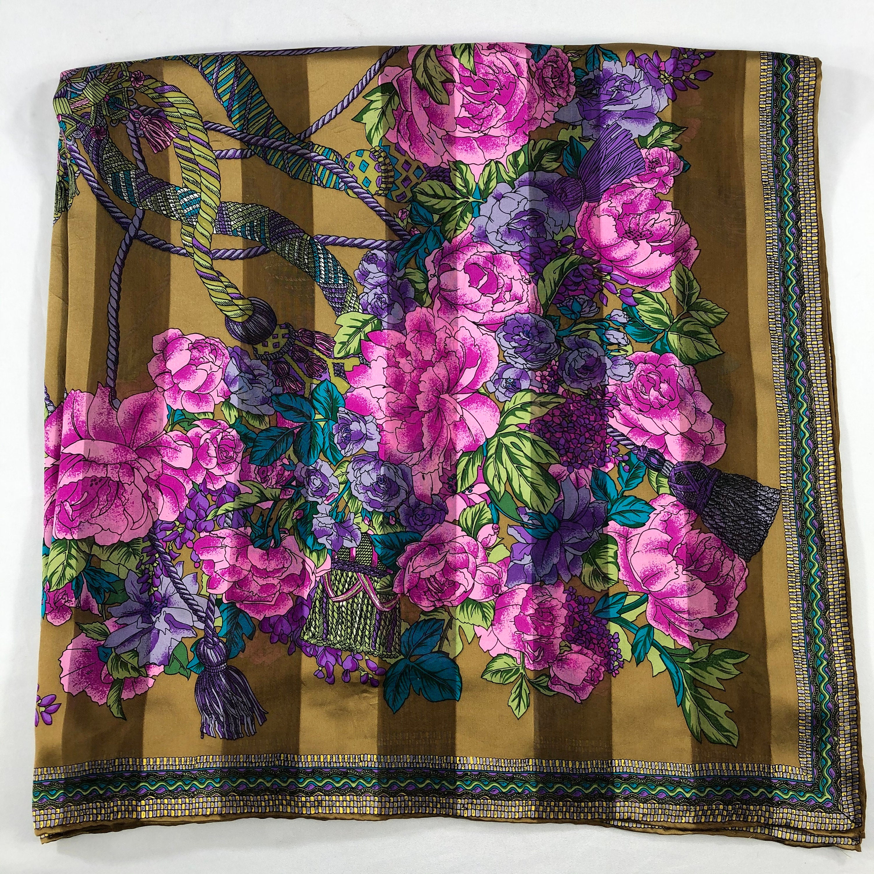 カミエルフォートヘンス SHAWL VINTAGE SILK スカーフ Vintage Silk Scarf, Vintage Silk Neck Scarf, Vintage 80s