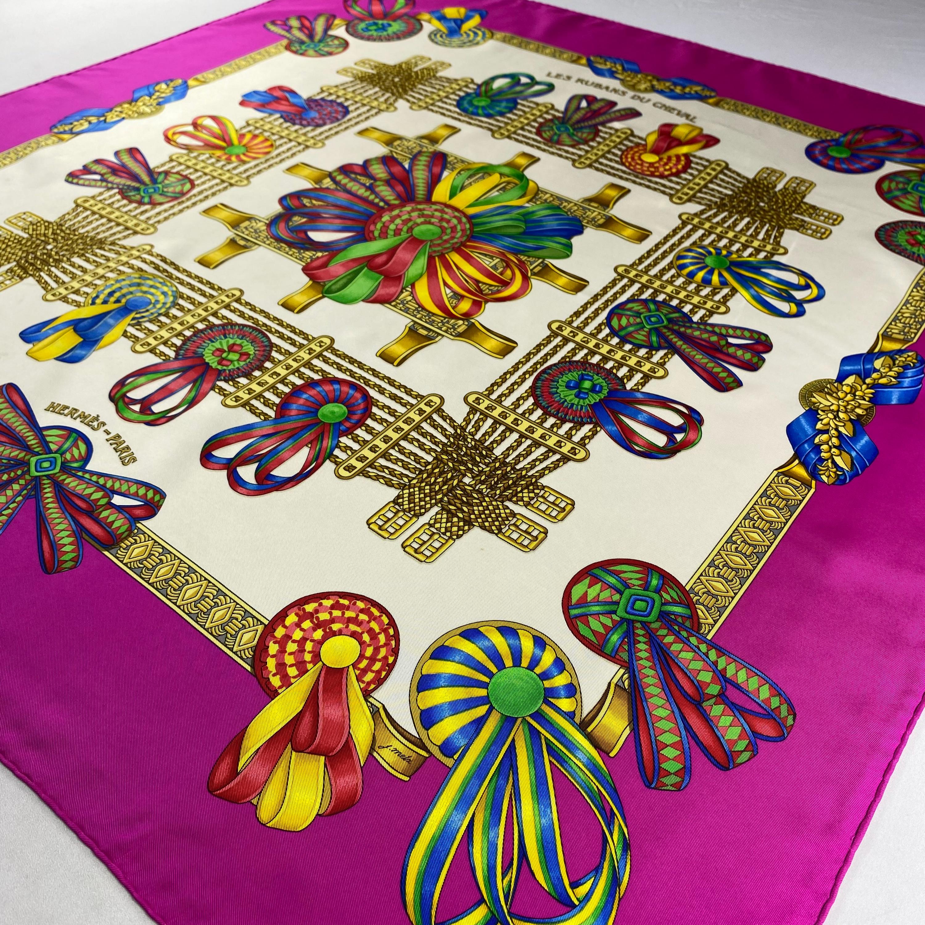 Vintage Hermes Les Rubans Du Cheval Silk Scarf Hermes Square