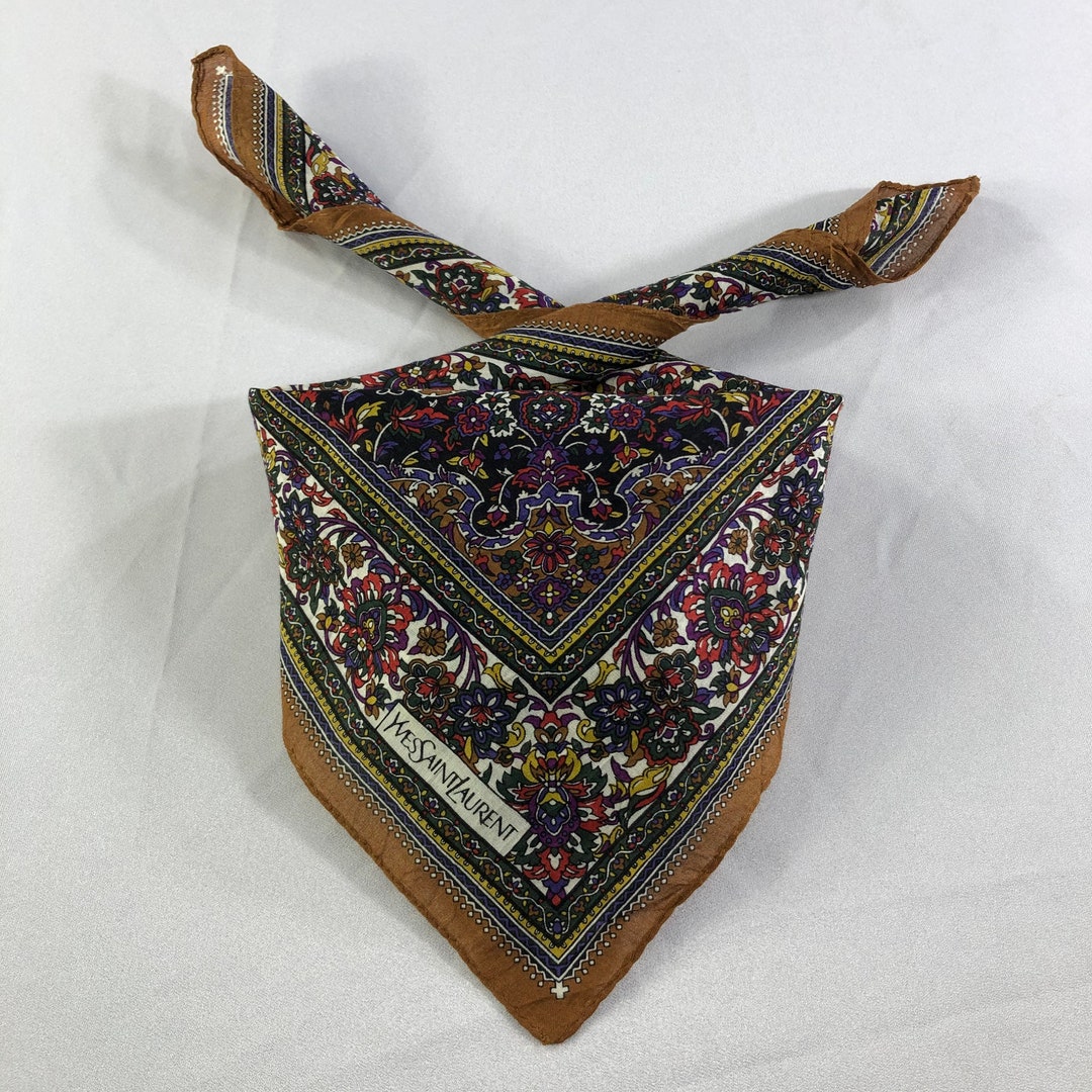 Vintage Yves Saint Laurent Handkerchief, Yves Saint Laurent Bandana