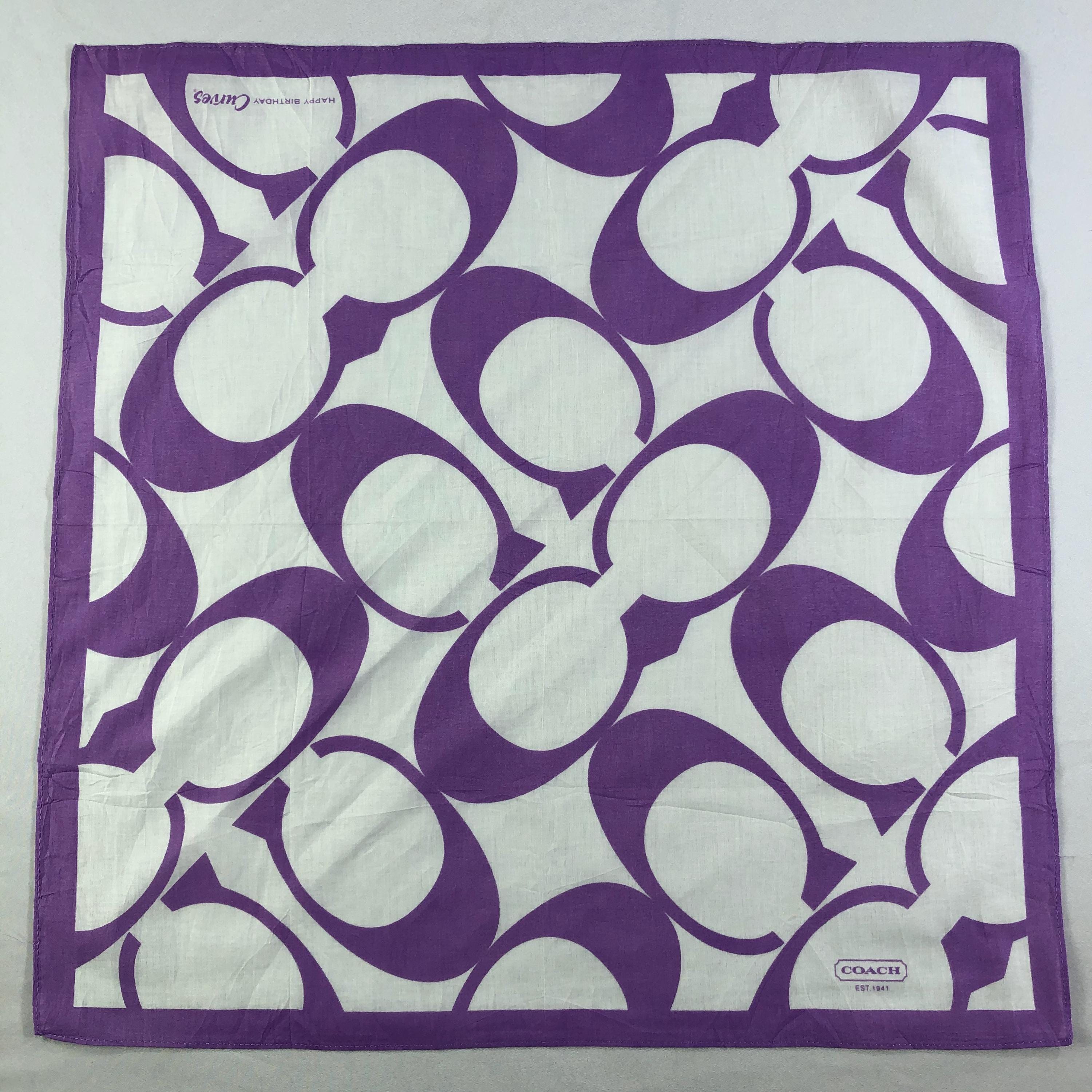 Coach  Handkerchief Bandana Babushka Wrap Authentic Accessories Luxury Neckwear New Year gift Pocket square