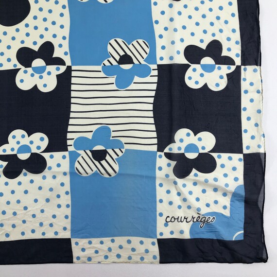 Vintage Courreges Silk Scarf Courreges Square Sca… - image 4