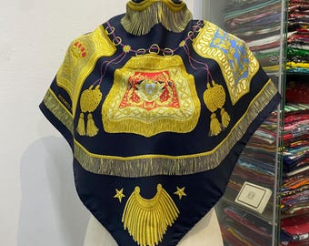 エルメス シルクスカーフ カレ90 「リスのカセ」 イエロー シルク