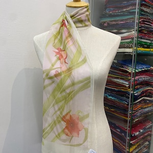 Vintage Salvatore Ferragomo Silk Stole,Salvatore Ferragomo Silk Scarf, Ferragomo Silk Muffler, Salvatore Ferragomo Floral Scarf