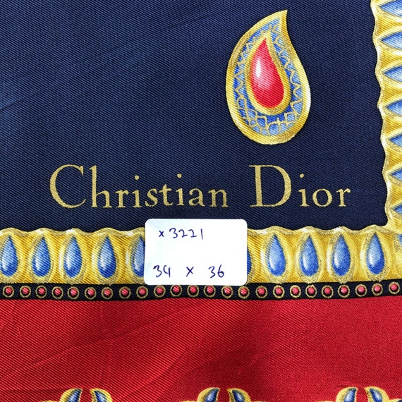 Vintage Christian Dior Silk Scarf Christian Dior … - image 8