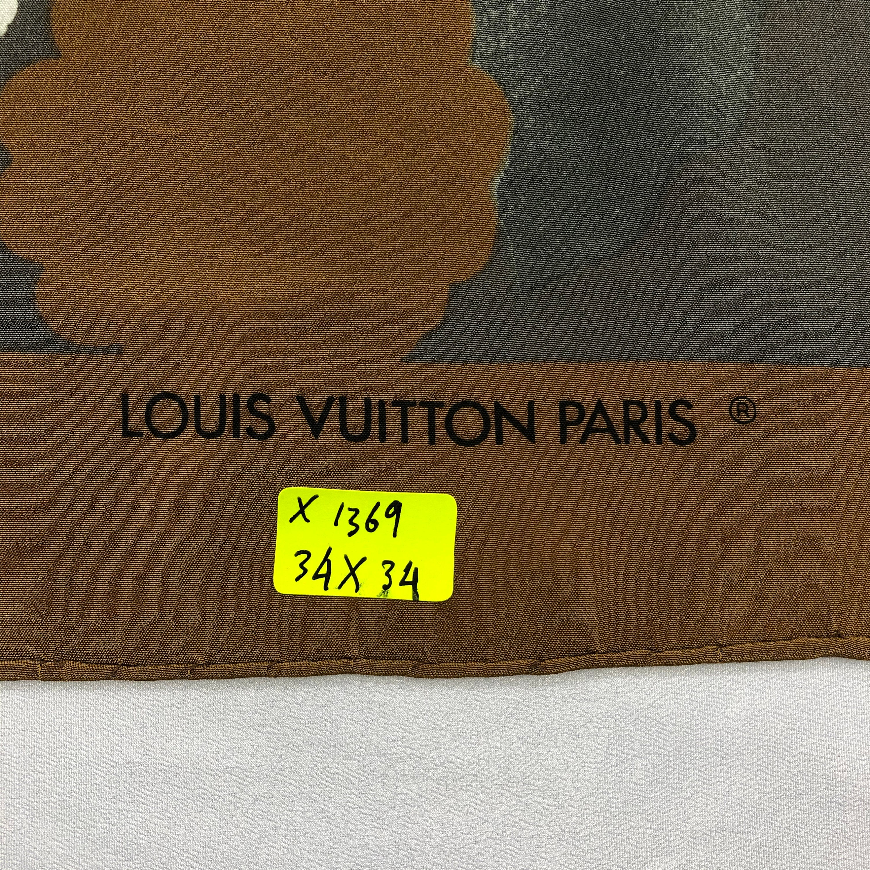 Vintage LOUIS VUITTON Silk Logo Scarf ❤ liked on Polyvore featuring  accessories, scarves, silk scarves, …