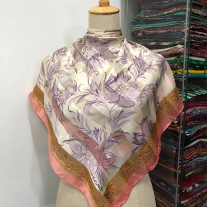 Vintage Georgesrech Silk Scarf, Twill Silk Scarf, Vintage Silk Muffler, Vintage Neck Scarf, Vintage Neck Accessories,