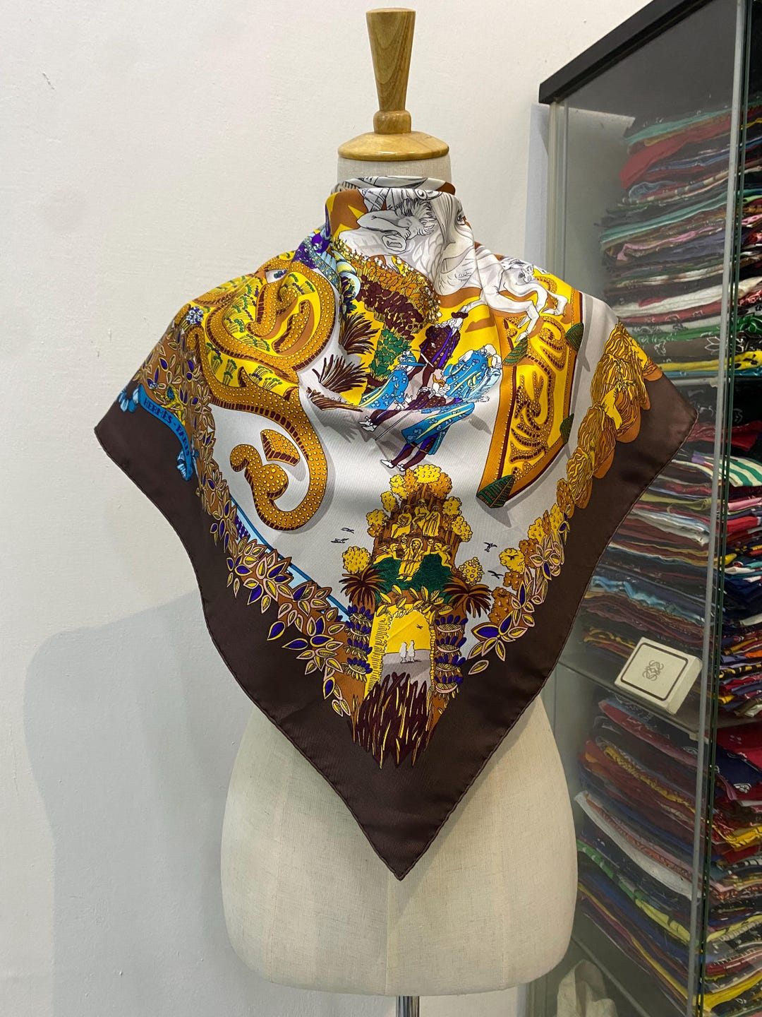 Vintage Hermes Le Paradis Du Roy Silk Scarf Hermes 34x34 Hermes