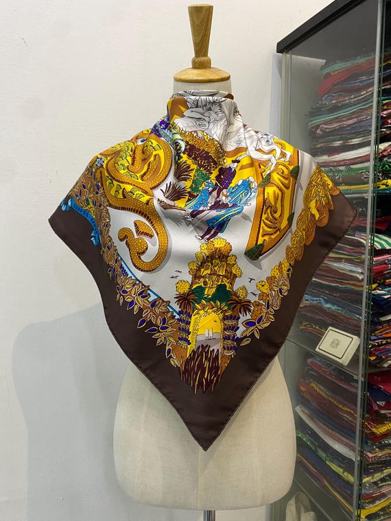 Vintage Hermes Le Paradis Du Roy Silk Scarf Hermes 34x34 Hermes