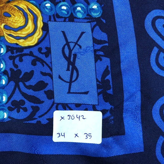 Vintage Yves Saint Laurent Silk Scarf Yves Saint … - image 7