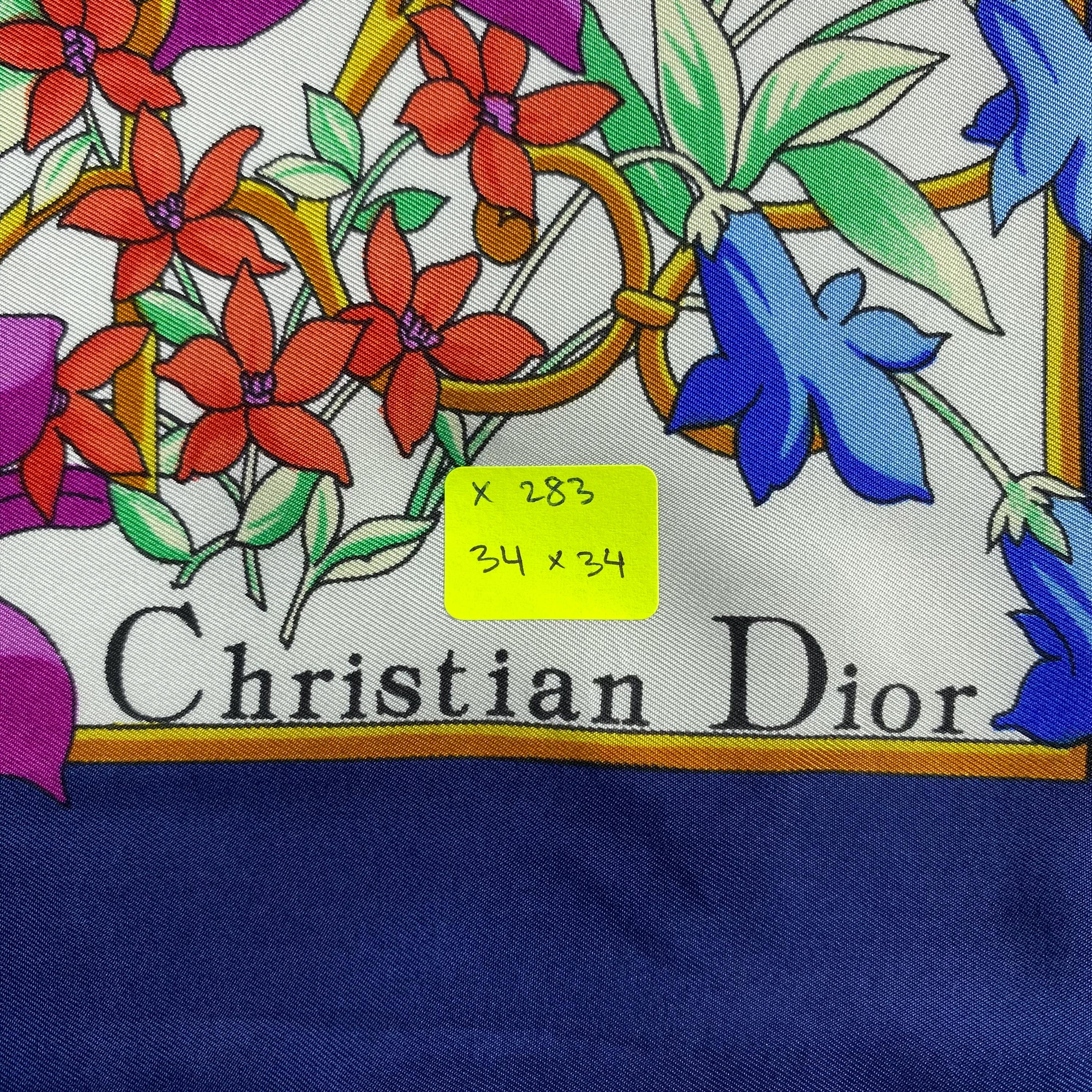 Vintage Christian Dior Trotter Silk Scarf Neckerchief Neckwear
