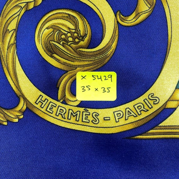 Vintage Hermes Silk Scarf Les Tuileries by Joachim Metz Hermes