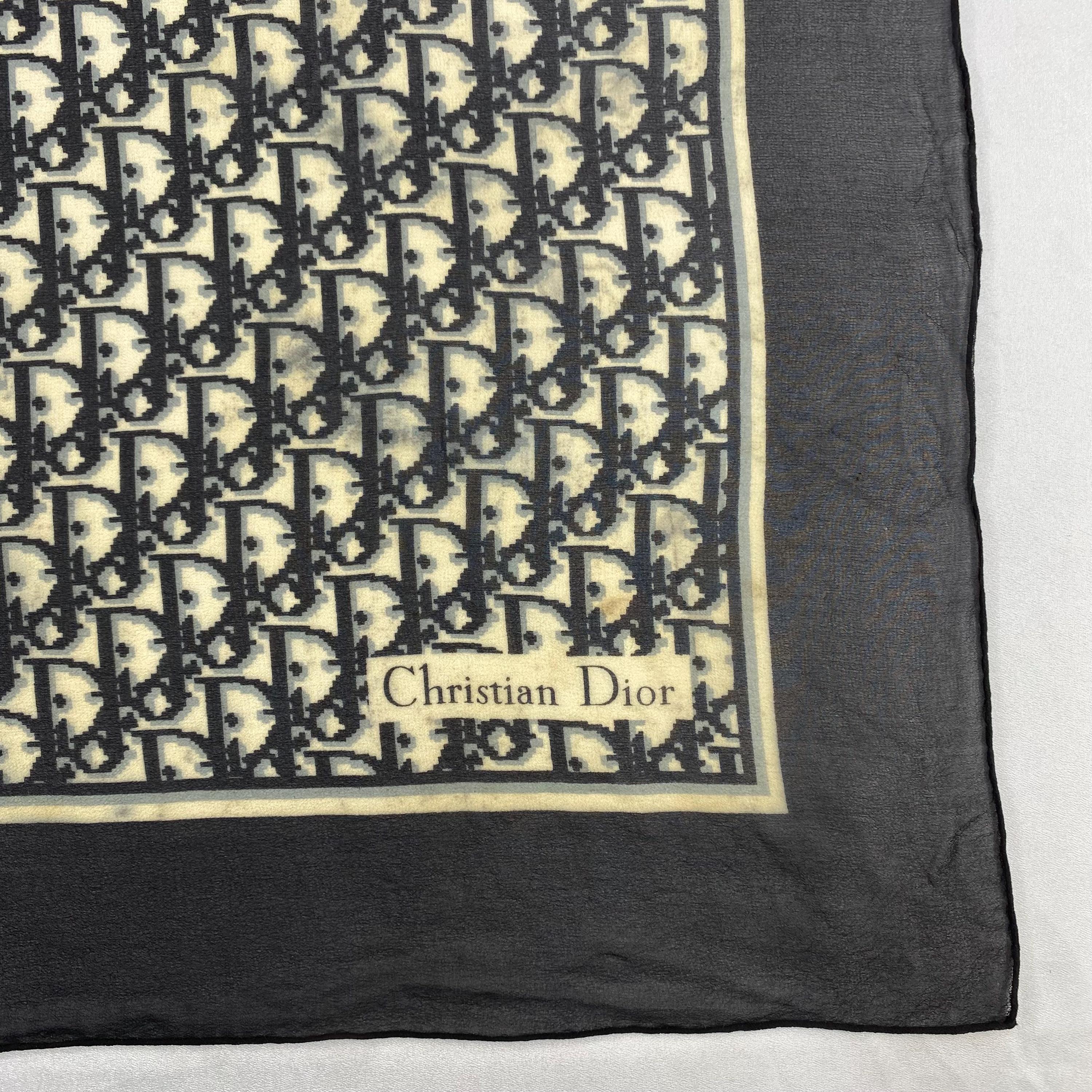 Vintage Christian Dior Trotter Silk Scarf Neckerchief Neckwear
