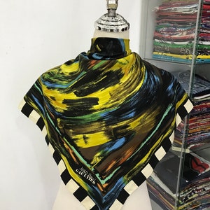 Vintage Jean Paul Gaultier Silk Scarf, Gaultier Homme Scarf, JPG Silk Scarf, Gaultier Accessories, Vintage Jean Paul Gaultier Silk Muffler