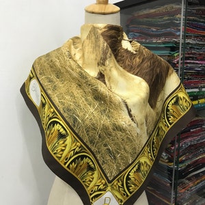 Vintage Basile  Silk Scarf, Vintage Silk Neck Scarf, Vintage 80s Silk Muffler, Vintage Classic Silky Scarf, Vintage 80s Shawl,